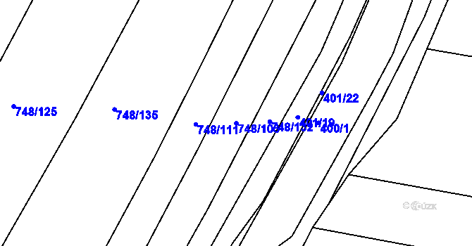Parcela st. 748/103 v KÚ Lípa nad Dřevnicí, Katastrální mapa