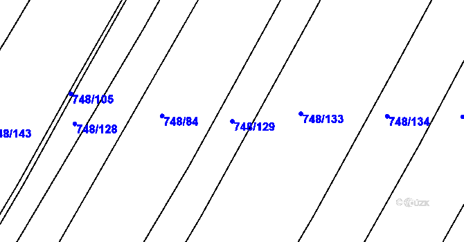 Parcela st. 748/129 v KÚ Lípa nad Dřevnicí, Katastrální mapa