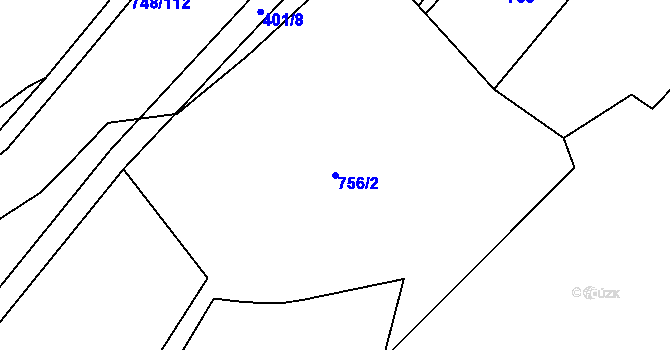 Parcela st. 756/2 v KÚ Lípa nad Dřevnicí, Katastrální mapa