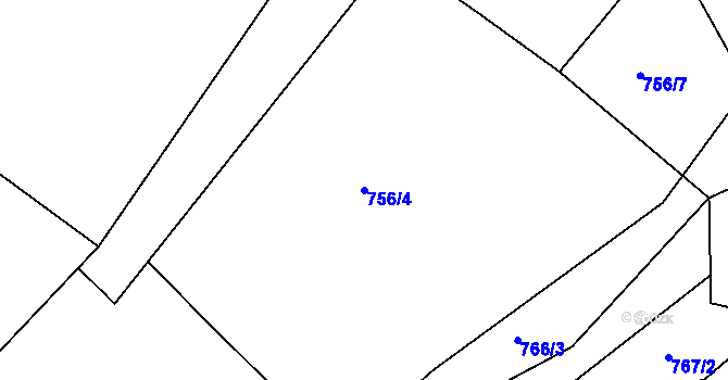 Parcela st. 756/4 v KÚ Lípa nad Dřevnicí, Katastrální mapa