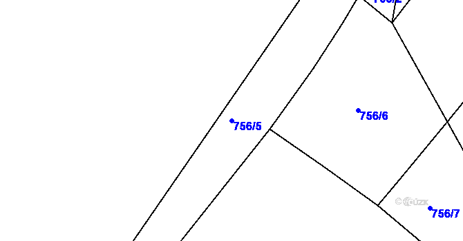 Parcela st. 756/5 v KÚ Lípa nad Dřevnicí, Katastrální mapa