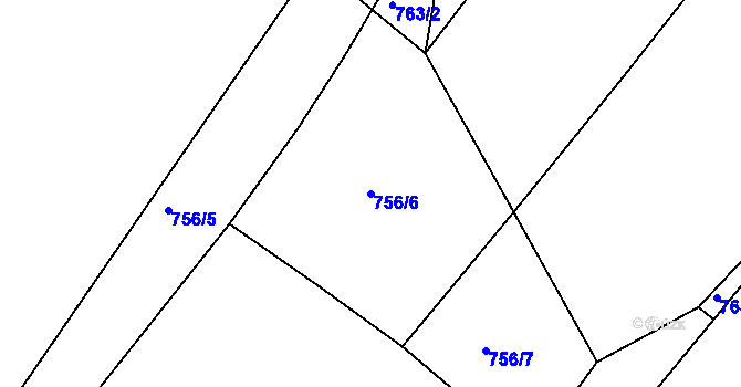Parcela st. 756/6 v KÚ Lípa nad Dřevnicí, Katastrální mapa