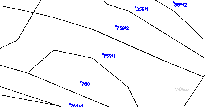Parcela st. 759/1 v KÚ Lípa nad Dřevnicí, Katastrální mapa
