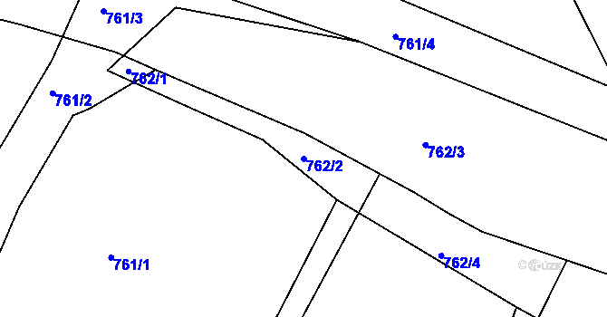 Parcela st. 762/2 v KÚ Lípa nad Dřevnicí, Katastrální mapa