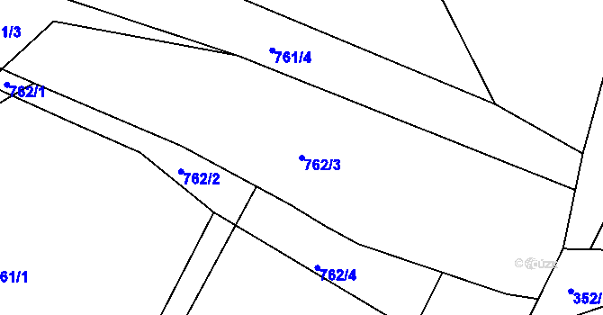 Parcela st. 762/3 v KÚ Lípa nad Dřevnicí, Katastrální mapa