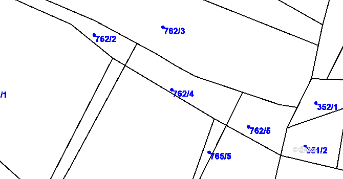 Parcela st. 762/4 v KÚ Lípa nad Dřevnicí, Katastrální mapa