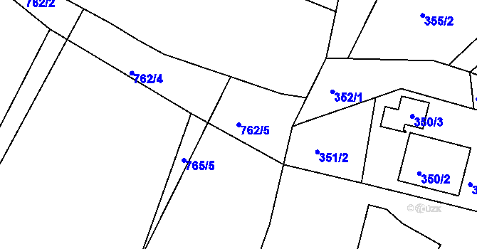 Parcela st. 762/5 v KÚ Lípa nad Dřevnicí, Katastrální mapa