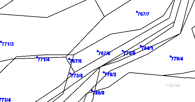 Parcela st. 767/8 v KÚ Lípa nad Dřevnicí, Katastrální mapa