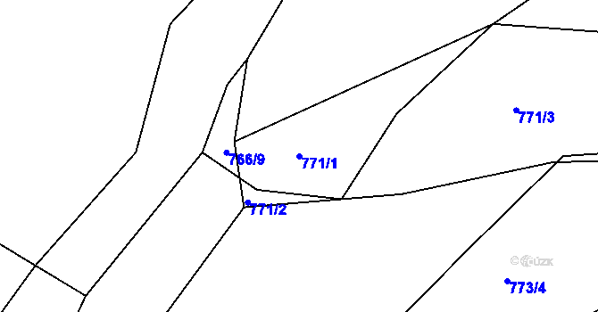 Parcela st. 771/1 v KÚ Lípa nad Dřevnicí, Katastrální mapa
