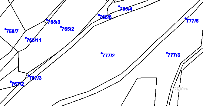 Parcela st. 777/2 v KÚ Lípa nad Dřevnicí, Katastrální mapa
