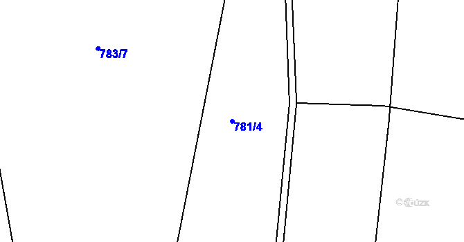 Parcela st. 781/4 v KÚ Lípa nad Dřevnicí, Katastrální mapa