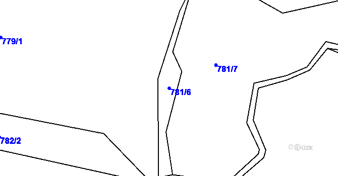 Parcela st. 781/6 v KÚ Lípa nad Dřevnicí, Katastrální mapa