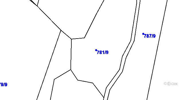 Parcela st. 781/9 v KÚ Lípa nad Dřevnicí, Katastrální mapa