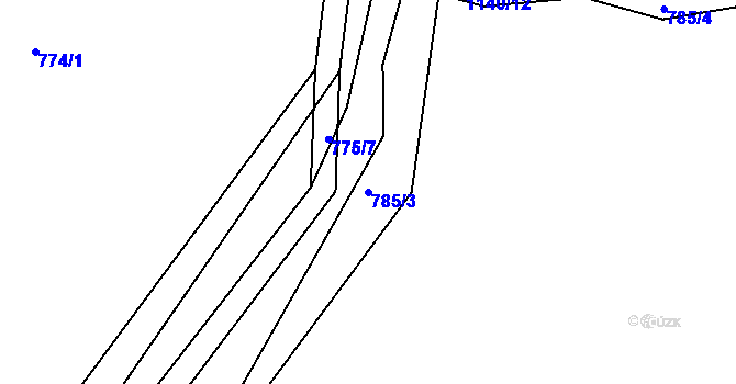 Parcela st. 785/3 v KÚ Lípa nad Dřevnicí, Katastrální mapa