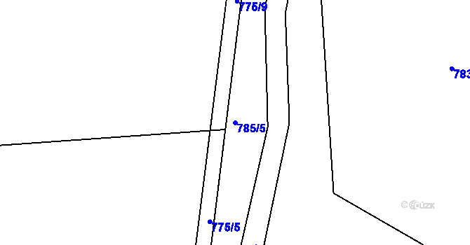 Parcela st. 785/5 v KÚ Lípa nad Dřevnicí, Katastrální mapa