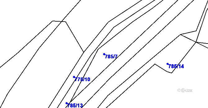 Parcela st. 785/7 v KÚ Lípa nad Dřevnicí, Katastrální mapa