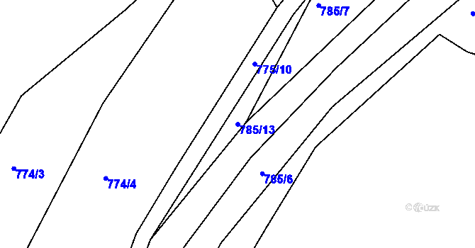 Parcela st. 785/13 v KÚ Lípa nad Dřevnicí, Katastrální mapa