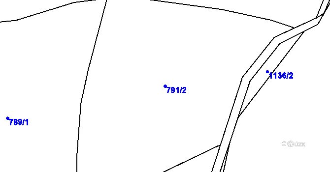 Parcela st. 791/2 v KÚ Lípa nad Dřevnicí, Katastrální mapa