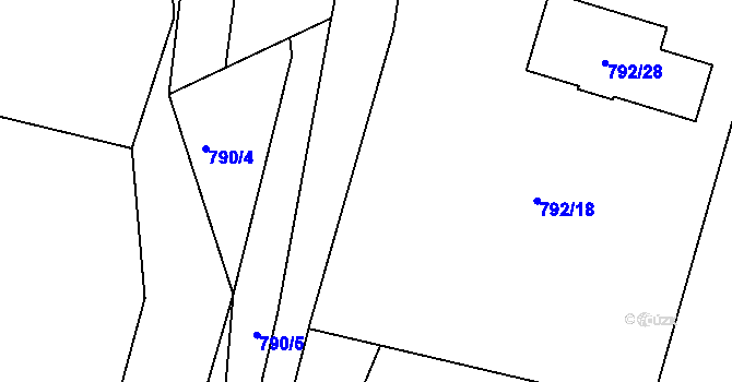 Parcela st. 792/4 v KÚ Lípa nad Dřevnicí, Katastrální mapa