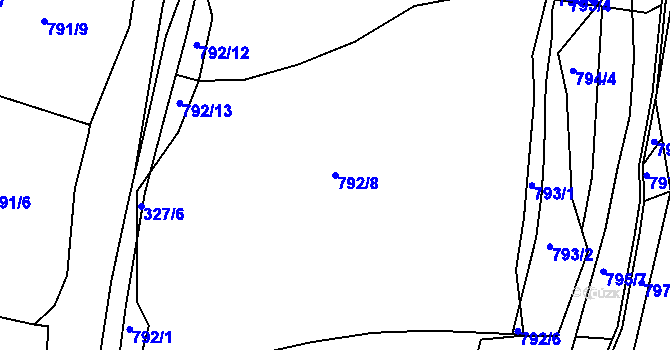 Parcela st. 792/8 v KÚ Lípa nad Dřevnicí, Katastrální mapa