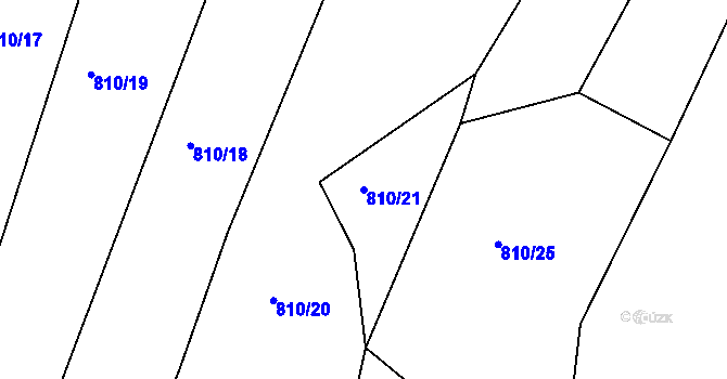 Parcela st. 810/21 v KÚ Lípa nad Dřevnicí, Katastrální mapa