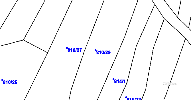 Parcela st. 810/29 v KÚ Lípa nad Dřevnicí, Katastrální mapa