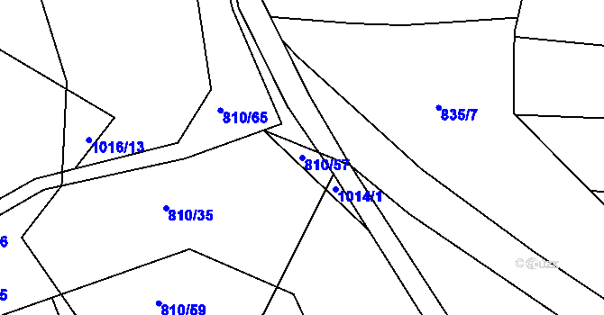 Parcela st. 810/57 v KÚ Lípa nad Dřevnicí, Katastrální mapa