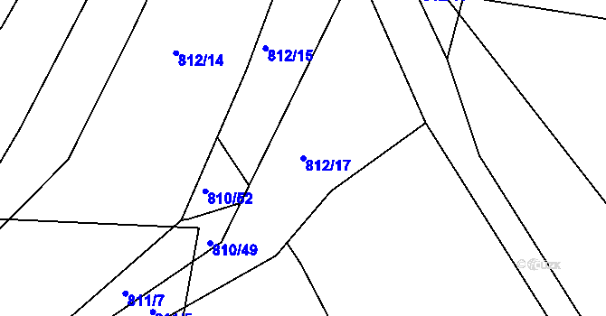 Parcela st. 812/17 v KÚ Lípa nad Dřevnicí, Katastrální mapa