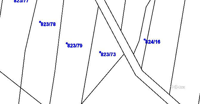 Parcela st. 823/73 v KÚ Lípa nad Dřevnicí, Katastrální mapa