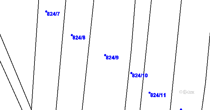 Parcela st. 824/9 v KÚ Lípa nad Dřevnicí, Katastrální mapa
