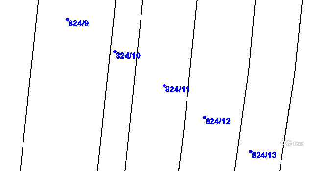 Parcela st. 824/11 v KÚ Lípa nad Dřevnicí, Katastrální mapa