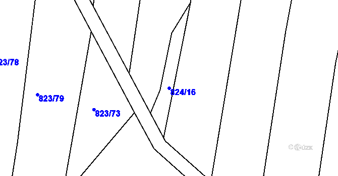 Parcela st. 824/16 v KÚ Lípa nad Dřevnicí, Katastrální mapa