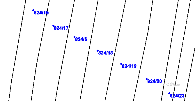 Parcela st. 824/18 v KÚ Lípa nad Dřevnicí, Katastrální mapa