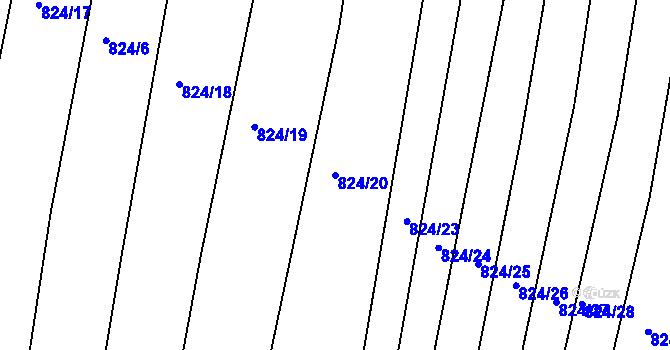 Parcela st. 824/20 v KÚ Lípa nad Dřevnicí, Katastrální mapa