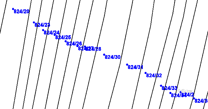 Parcela st. 824/30 v KÚ Lípa nad Dřevnicí, Katastrální mapa