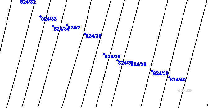 Parcela st. 824/36 v KÚ Lípa nad Dřevnicí, Katastrální mapa