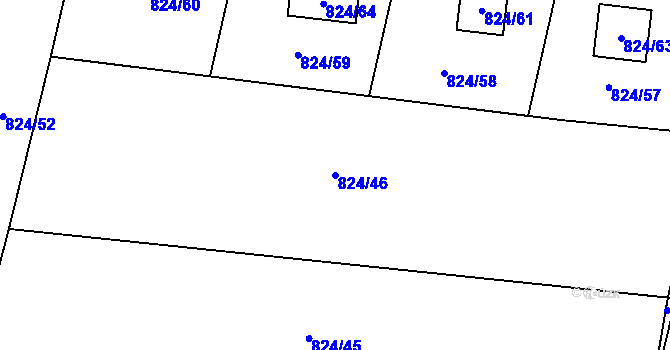 Parcela st. 824/46 v KÚ Lípa nad Dřevnicí, Katastrální mapa