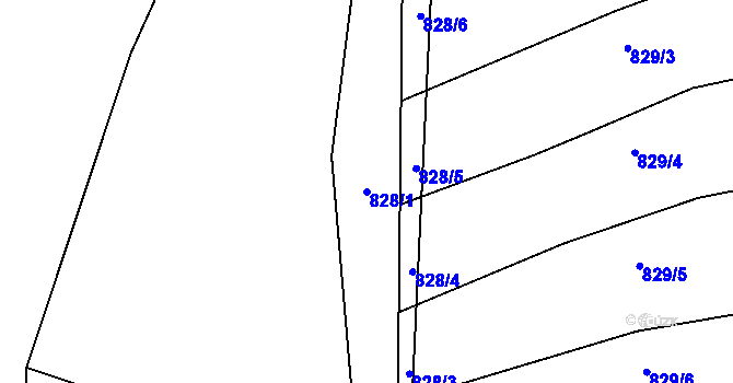 Parcela st. 828/1 v KÚ Lípa nad Dřevnicí, Katastrální mapa