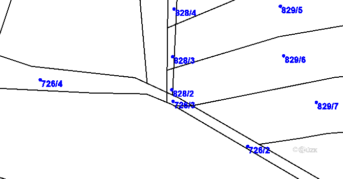 Parcela st. 828/2 v KÚ Lípa nad Dřevnicí, Katastrální mapa