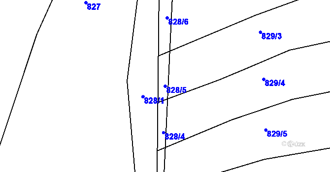 Parcela st. 828/5 v KÚ Lípa nad Dřevnicí, Katastrální mapa