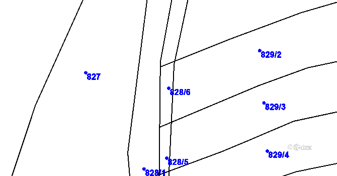 Parcela st. 828/6 v KÚ Lípa nad Dřevnicí, Katastrální mapa