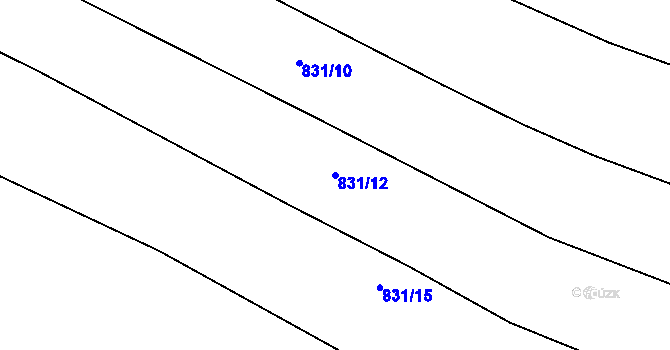 Parcela st. 831/12 v KÚ Lípa nad Dřevnicí, Katastrální mapa