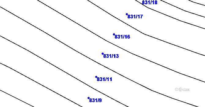 Parcela st. 831/13 v KÚ Lípa nad Dřevnicí, Katastrální mapa