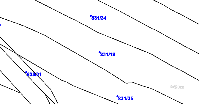 Parcela st. 831/19 v KÚ Lípa nad Dřevnicí, Katastrální mapa