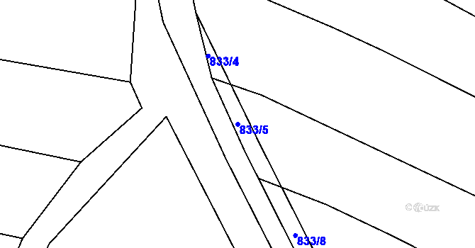 Parcela st. 833/5 v KÚ Lípa nad Dřevnicí, Katastrální mapa