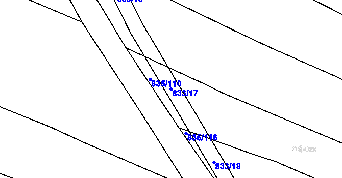 Parcela st. 833/17 v KÚ Lípa nad Dřevnicí, Katastrální mapa