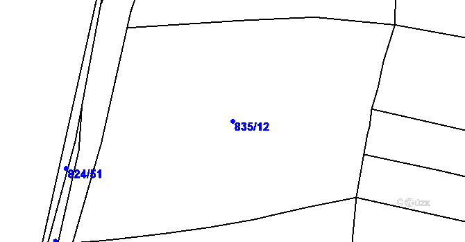 Parcela st. 835/12 v KÚ Lípa nad Dřevnicí, Katastrální mapa
