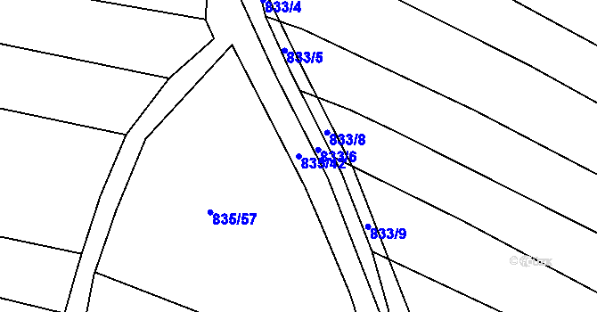Parcela st. 835/42 v KÚ Lípa nad Dřevnicí, Katastrální mapa