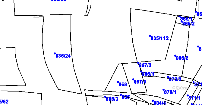 Parcela st. 835/60 v KÚ Lípa nad Dřevnicí, Katastrální mapa