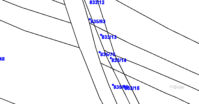 Parcela st. 835/70 v KÚ Lípa nad Dřevnicí, Katastrální mapa